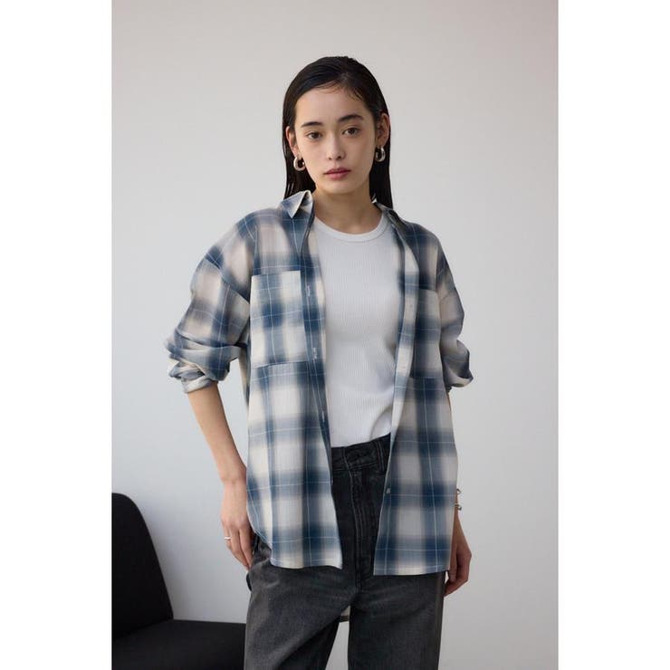 オンブレチェックライトシャツ | AZUL BY MOUSSY | 詳細画像13 
