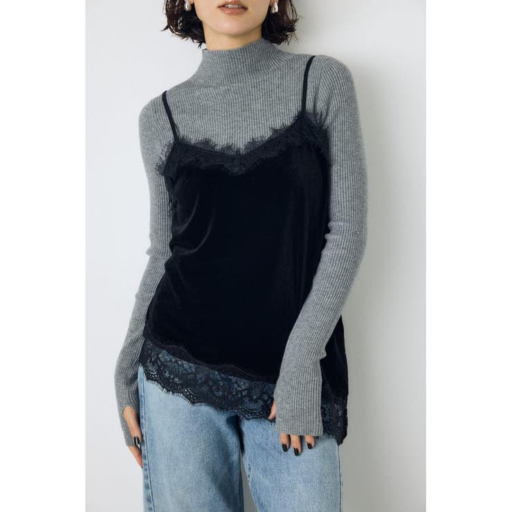 ベロアレースアシメキャミソール | AZUL BY MOUSSY | 詳細画像11 