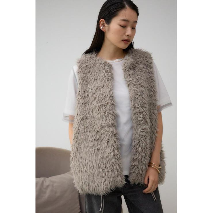 プードルフェイクファーベスト | AZUL BY MOUSSY | 詳細画像31 