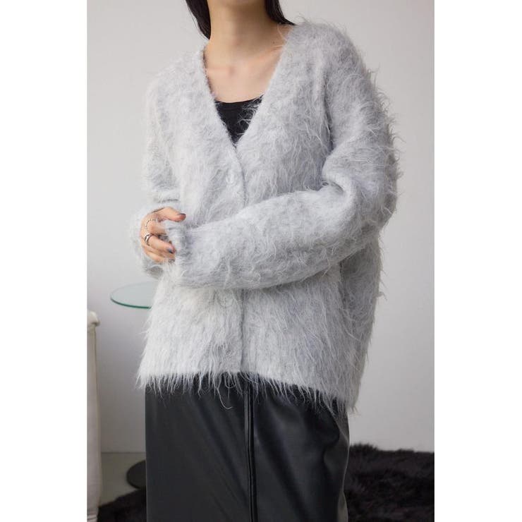 L/GRY1 | シャギー起毛ニットカーディガン | AZUL BY MOUSSY