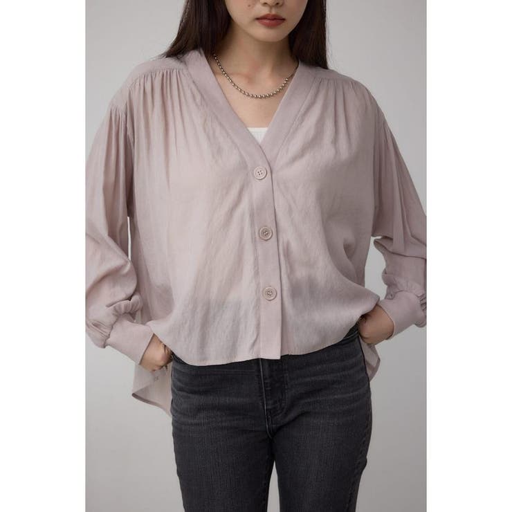 L/GRY1 | リブ付きシャツカーディガン | AZUL BY MOUSSY