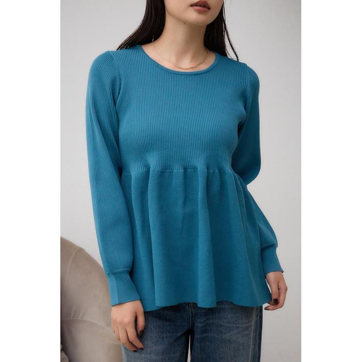 ペプラムニットトップス[品番：AZLW0022637]｜AZUL BY MOUSSY