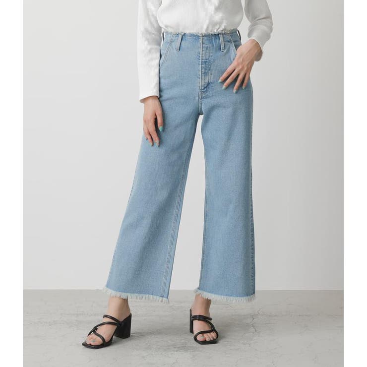 Fringe Denim Wide２ 品番 Azlw Azul By Moussy アズールバイマウジー のレディースファッション通販 Shoplist ショップリスト