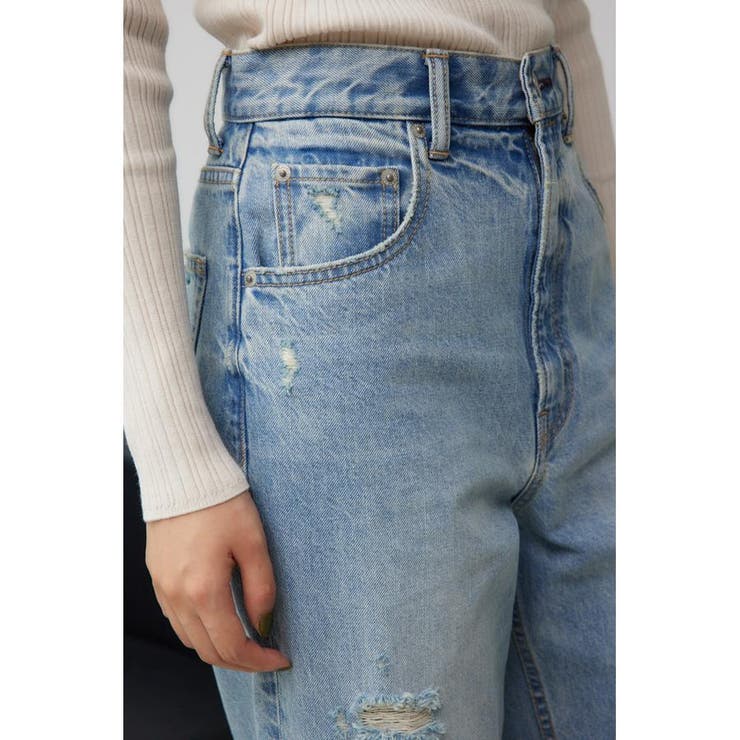 AZUL DENIMハイウエストワイドダメージデニム[品番：AZLW0022561