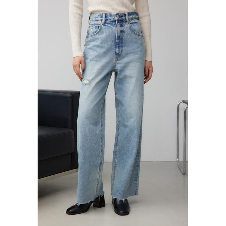 AZUL DENIMハイウエストワイドダメージデニム[品番：AZLW0022561]｜AZUL BY MOUSSY（アズールバイマウジー ）のレディースファッション通販｜SHOPLIST（ショップリスト）