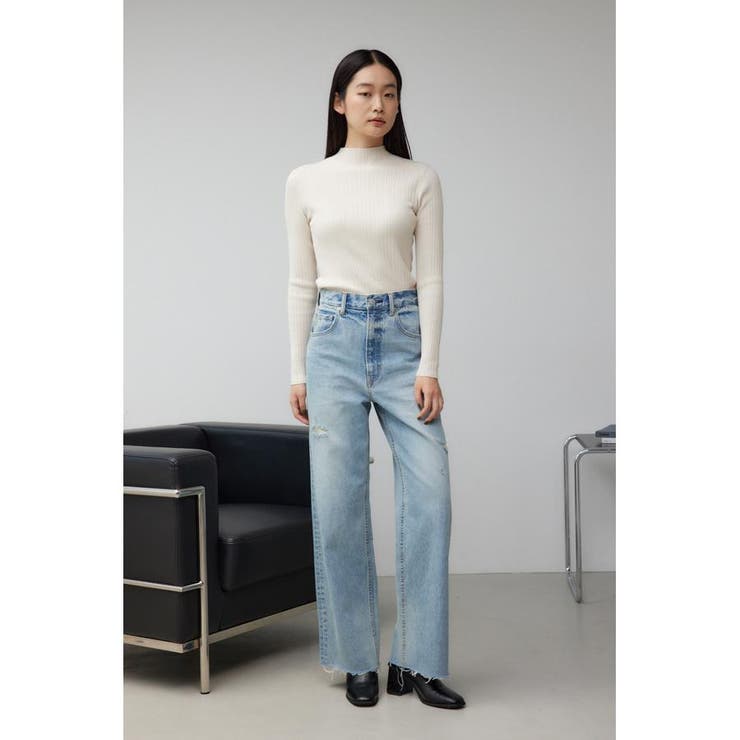 AZUL DENIMハイウエストワイドダメージデニム[品番：AZLW0022561]｜AZUL BY MOUSSY（アズール バイマウジー）のレディースファッション通販｜SHOPLIST（ショップリスト）