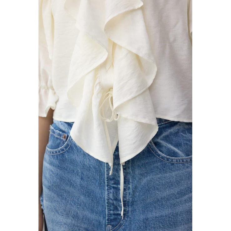 ラッフルフリル5分袖ブラウス | AZUL BY MOUSSY | 詳細画像12 