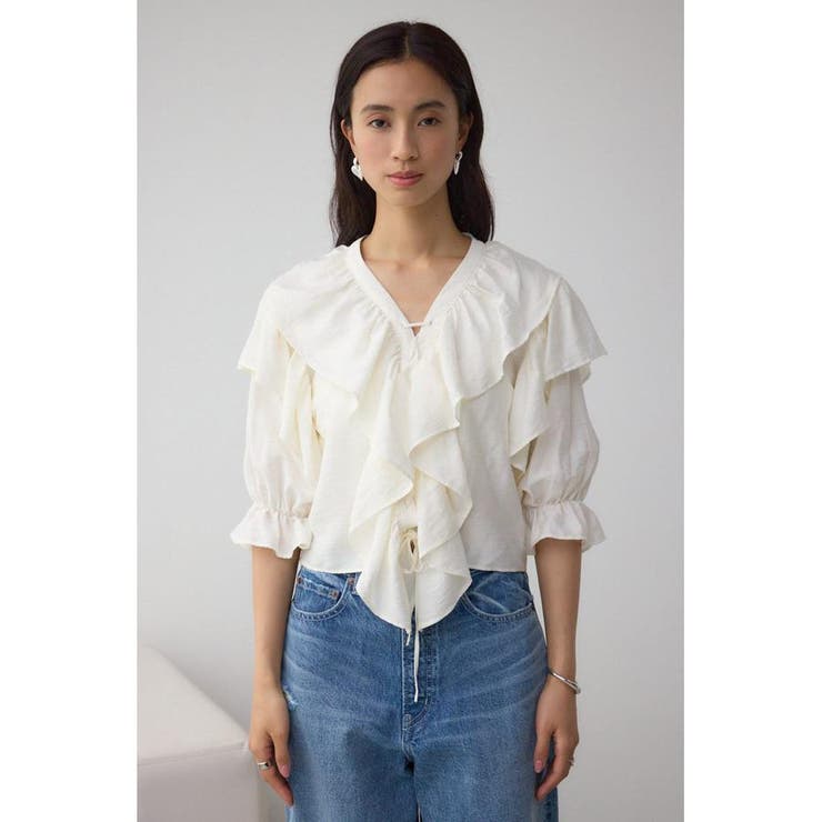 ラッフルフリル5分袖ブラウス | AZUL BY MOUSSY | 詳細画像5 