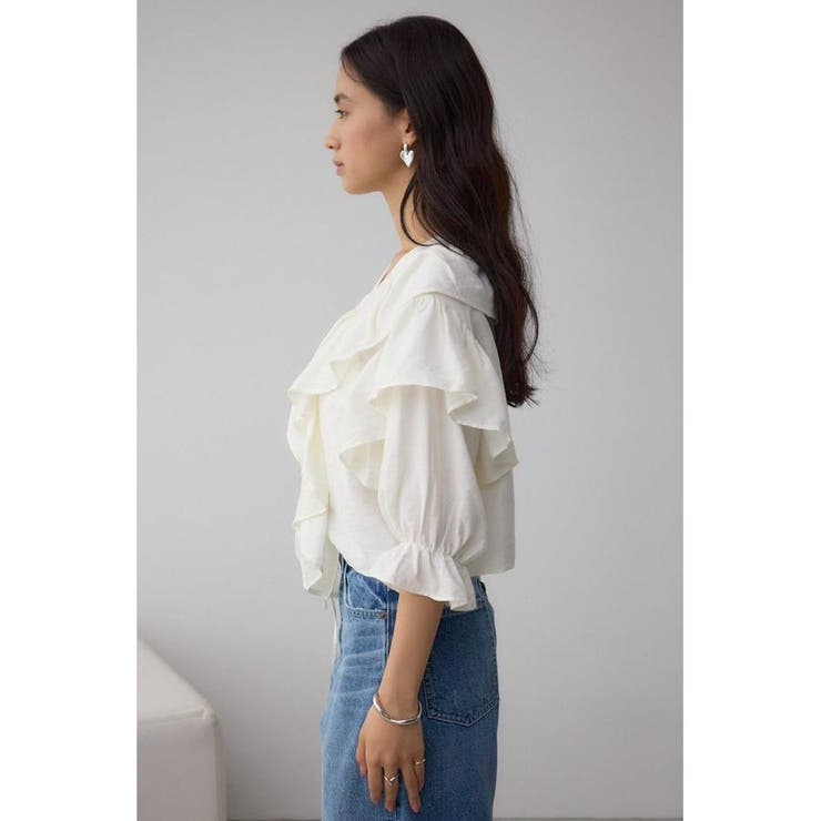 ラッフルフリル5分袖ブラウス | AZUL BY MOUSSY | 詳細画像6 