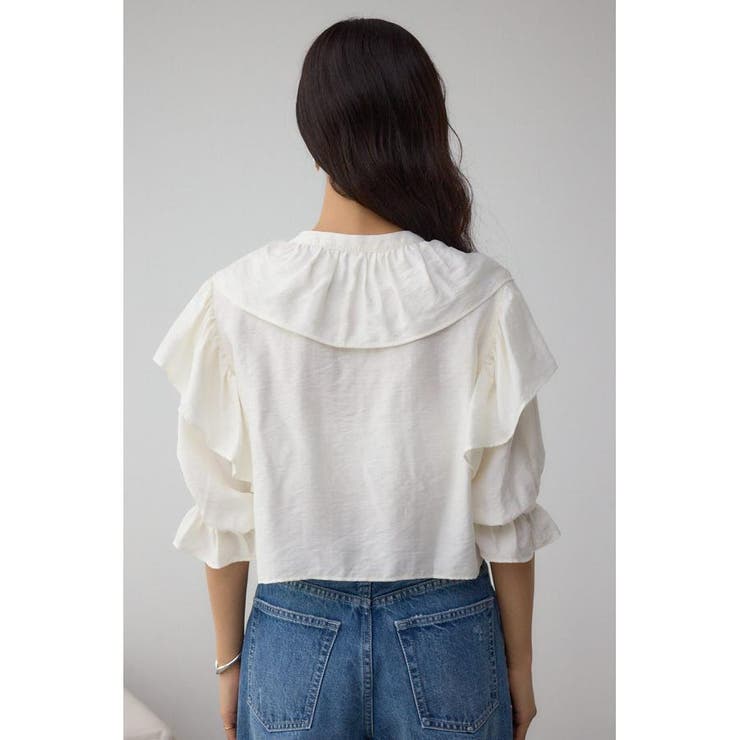 ラッフルフリル5分袖ブラウス | AZUL BY MOUSSY | 詳細画像7 