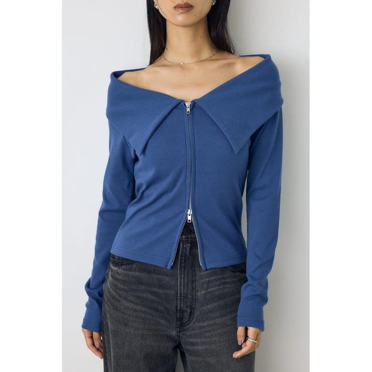 ダブルジップオフショル長袖トップス | AZUL BY MOUSSY | 詳細画像9 