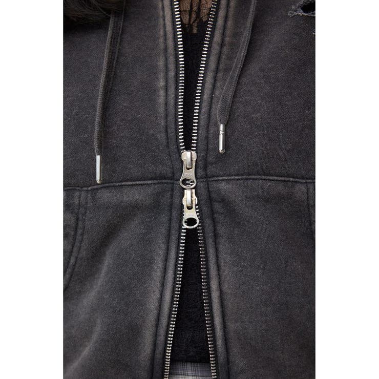 ジップアップダメージフーディー | AZUL BY MOUSSY | 詳細画像13 