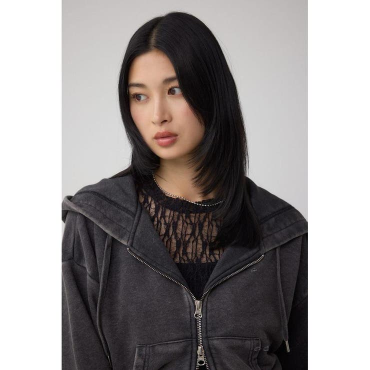 ジップアップダメージフーディー | AZUL BY MOUSSY | 詳細画像1 
