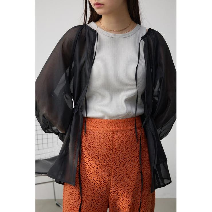 BLK | 2WAYシアーペプラムシャツブラウス | AZUL BY MOUSSY