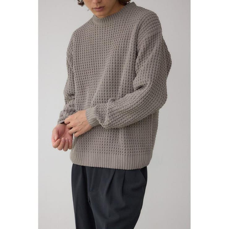 GRY | ワッフル編みマットモールニット | AZUL BY MOUSSY