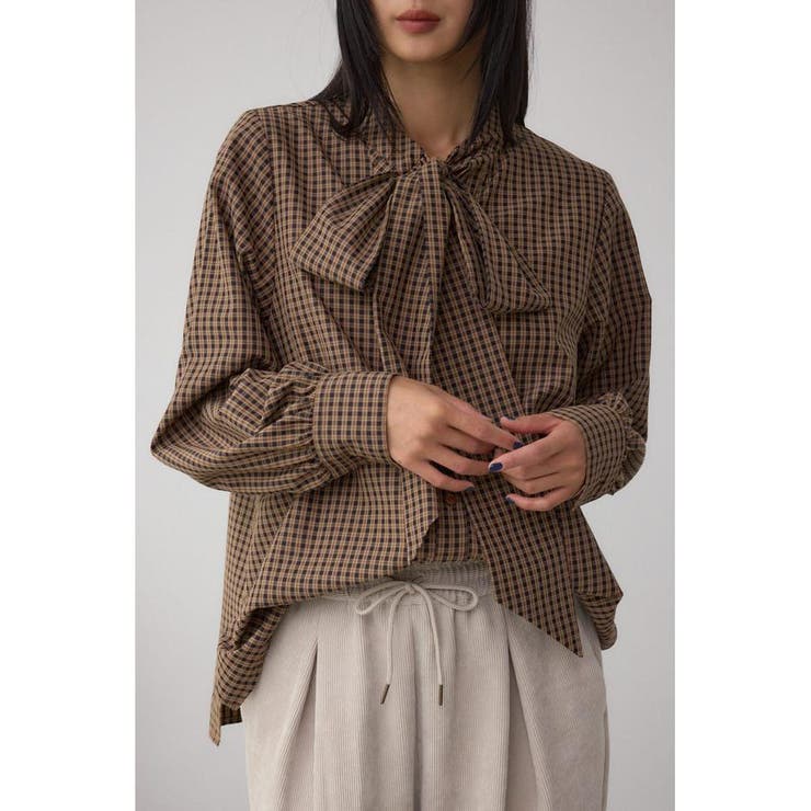 柄BRN5 | ボウタイリボンブラウス | AZUL BY MOUSSY