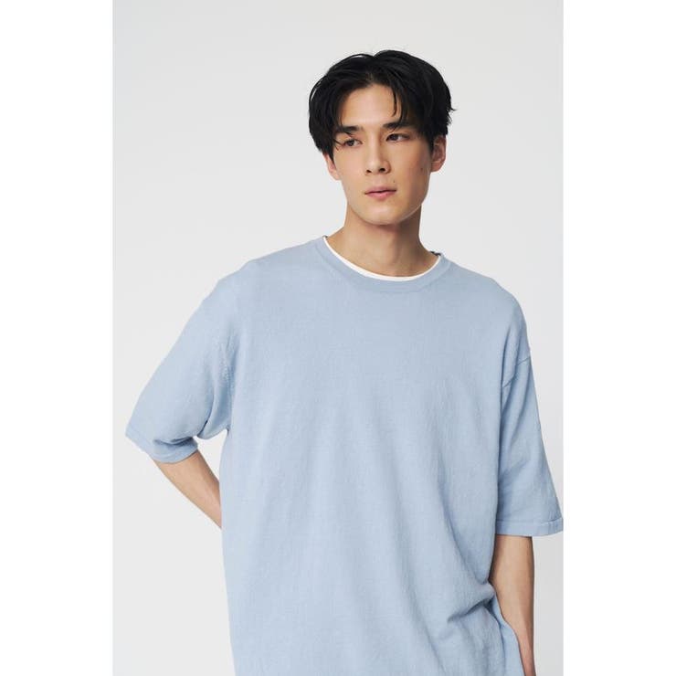 L/BLU1 | リネンブレンドニットTシャツ | AZUL BY MOUSSY