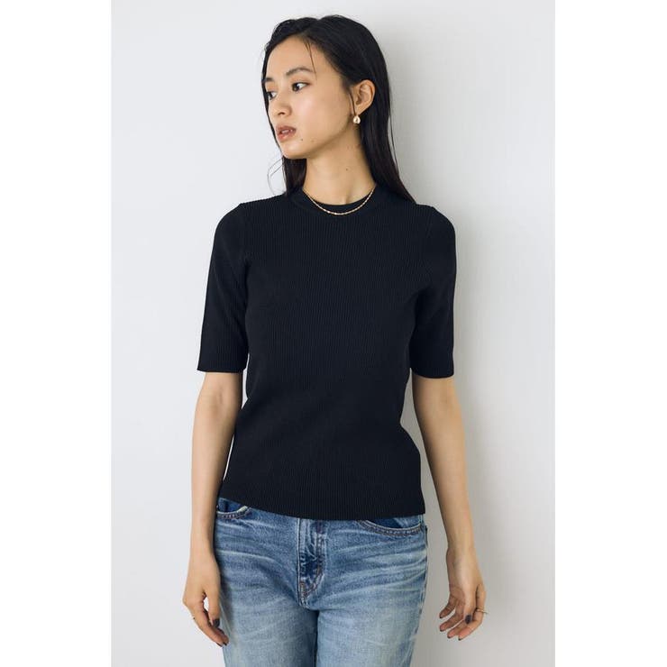 ハーフスリーブクルーネックニットトップス | AZUL BY MOUSSY | 詳細画像7 