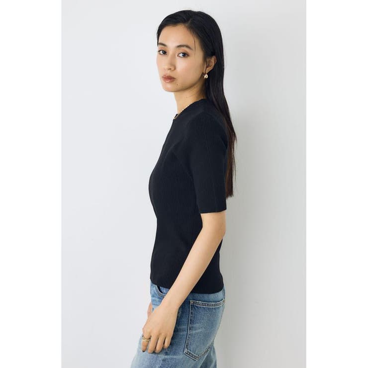 ハーフスリーブクルーネックニットトップス | AZUL BY MOUSSY | 詳細画像10 