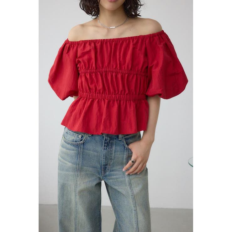 RED | パフショルダー2WAYブラウス | AZUL BY MOUSSY