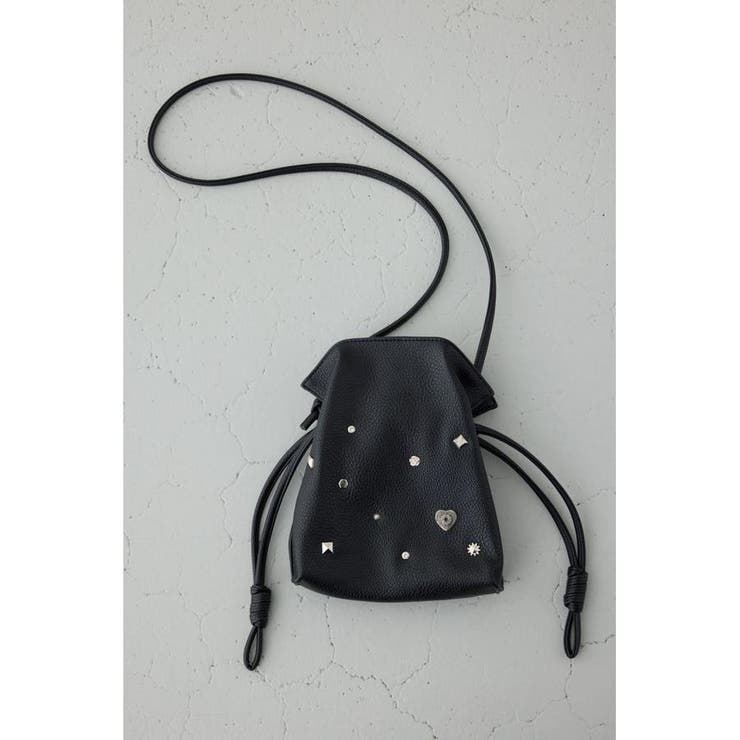 BLK | モチーフスタッズドローストリングバッグ | AZUL BY MOUSSY