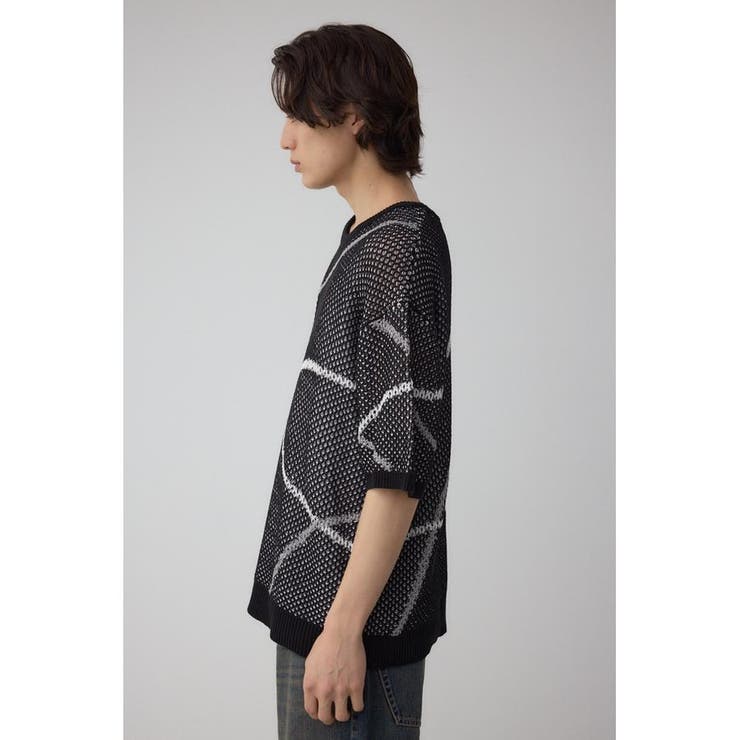 ライン柄クルーネック半袖ニット | AZUL BY MOUSSY | 詳細画像16 