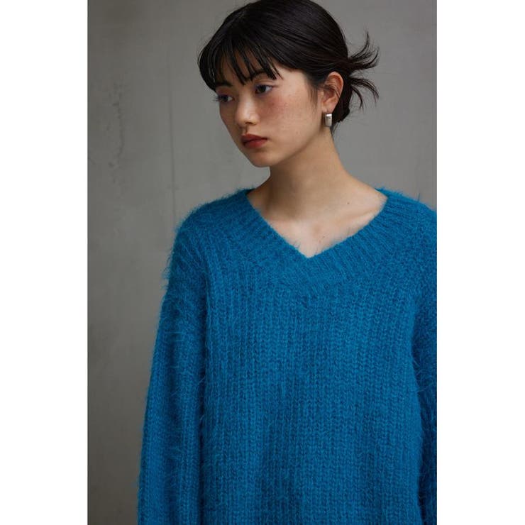 シャギーVネックニットトップス[品番：AZLW0021300]｜AZUL BY MOUSSY