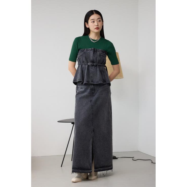 AZUL DENIM オーバーラップロングスカート | AZUL BY MOUSSY | 詳細画像3 