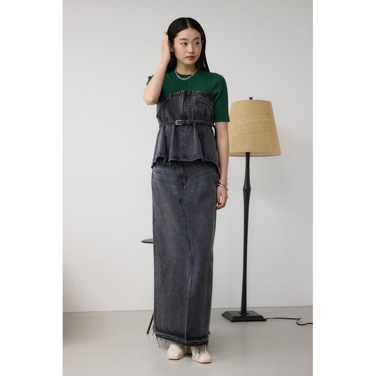 AZUL DENIM オーバーラップロングスカート | AZUL BY MOUSSY | 詳細画像4 