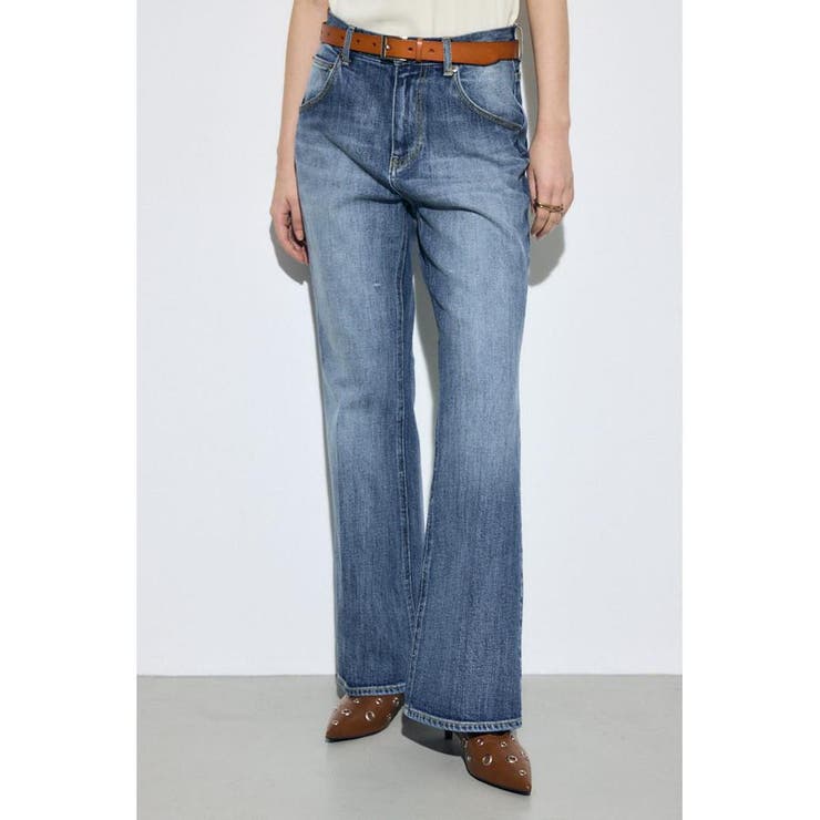 AZUL DENIM センタープレスフレアデニム ショート丈 | AZUL BY MOUSSY | 詳細画像4 