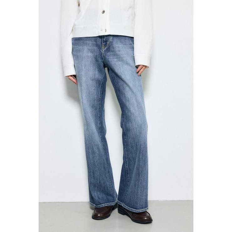 BLU | AZUL DENIM センタープレスフレアデニム ショート丈 | AZUL BY MOUSSY