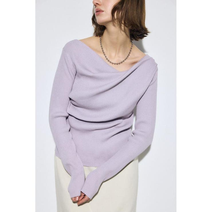 L/PUR1 | ドレープ長袖ニットトップス | AZUL BY MOUSSY