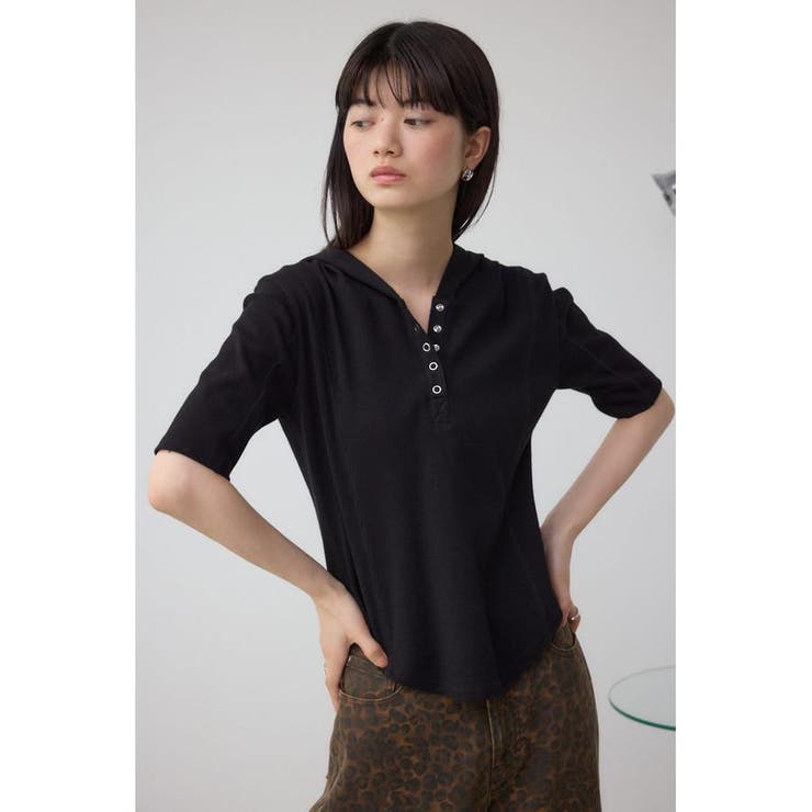 ヘンリーネックフーディーリブトップス | AZUL BY MOUSSY | 詳細画像13 