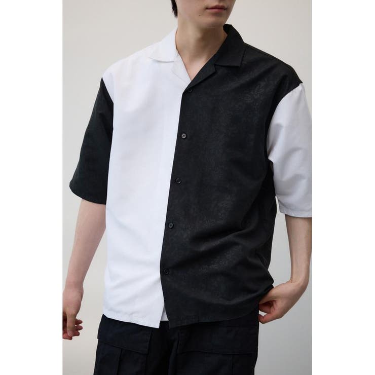 柄WHT5 | 接触冷感フェイクスウェードバイカラーシャツ | AZUL BY MOUSSY