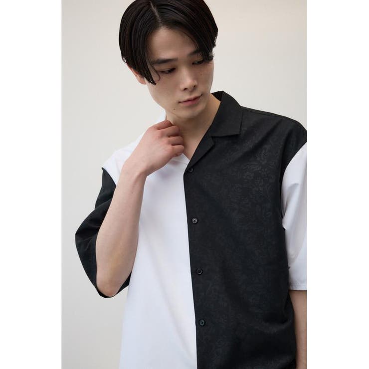 接触冷感フェイクスウェードバイカラーシャツ | AZUL BY MOUSSY | 詳細画像1 