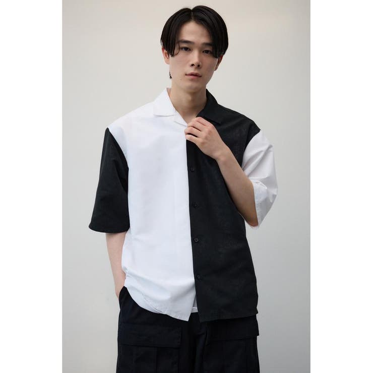 接触冷感フェイクスウェードバイカラーシャツ | AZUL BY MOUSSY | 詳細画像2 