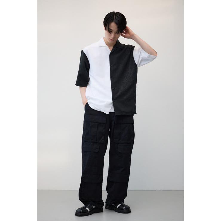 接触冷感フェイクスウェードバイカラーシャツ | AZUL BY MOUSSY | 詳細画像3 