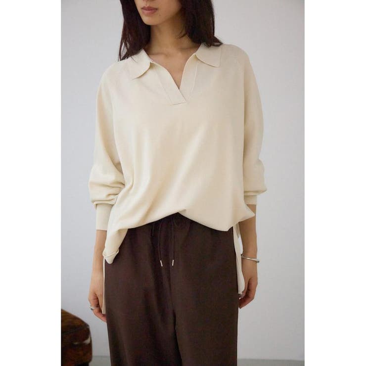 IVOY3 | ポロカラーフォルムニットプルオーバー | AZUL BY MOUSSY