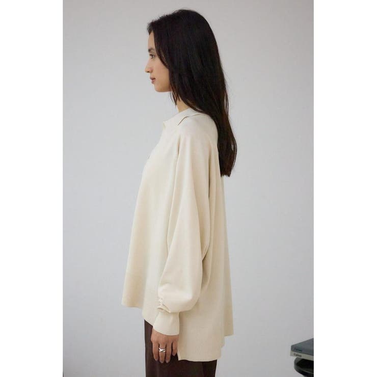 ポロカラーフォルムニットプルオーバー | AZUL BY MOUSSY | 詳細画像5 
