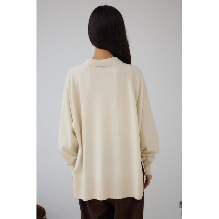 ポロカラーフォルムニットプルオーバー | AZUL BY MOUSSY | 詳細画像6 