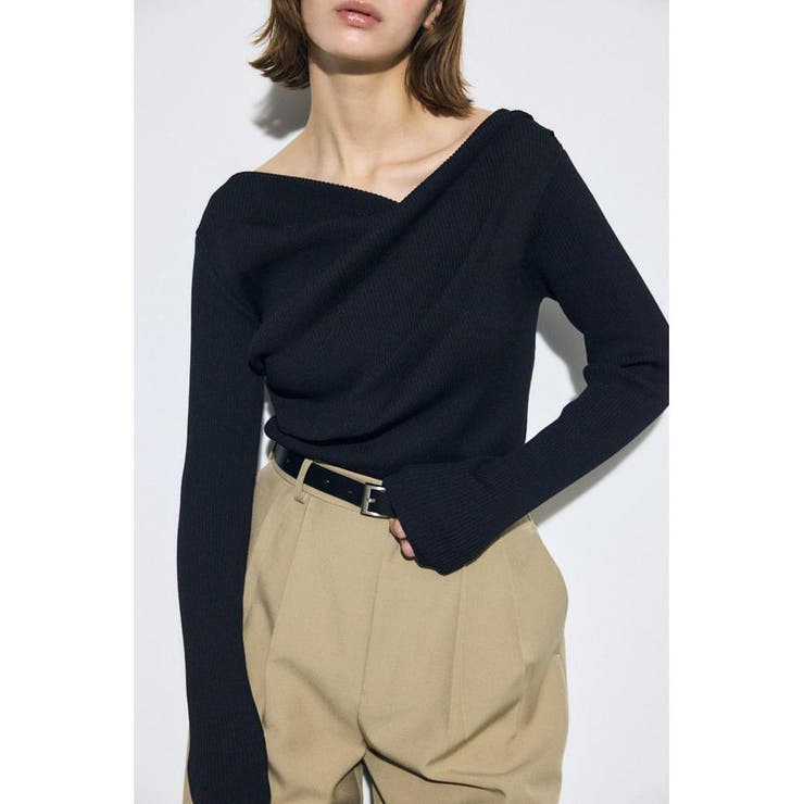 BLK | ドレープ長袖ニットトップス | AZUL BY MOUSSY