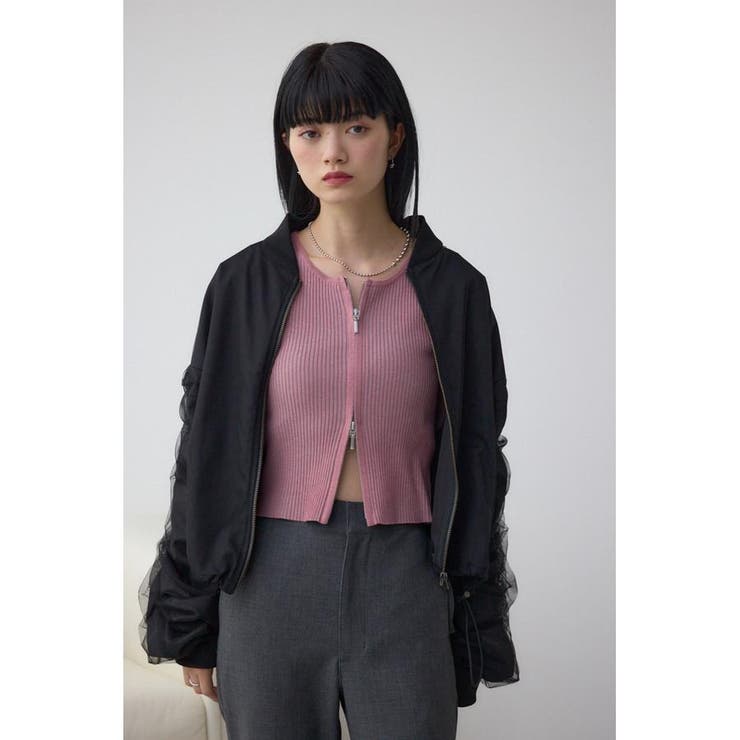 チュールドッキングブルゾン | AZUL BY MOUSSY | 詳細画像16 