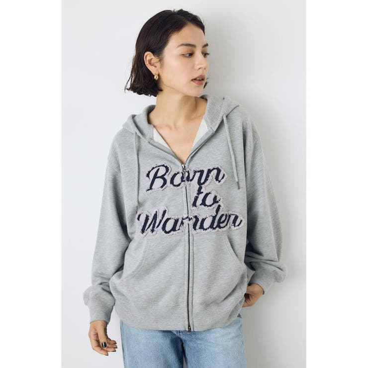 T.GRY | ダブルジップアソートロゴフーディ | AZUL BY MOUSSY