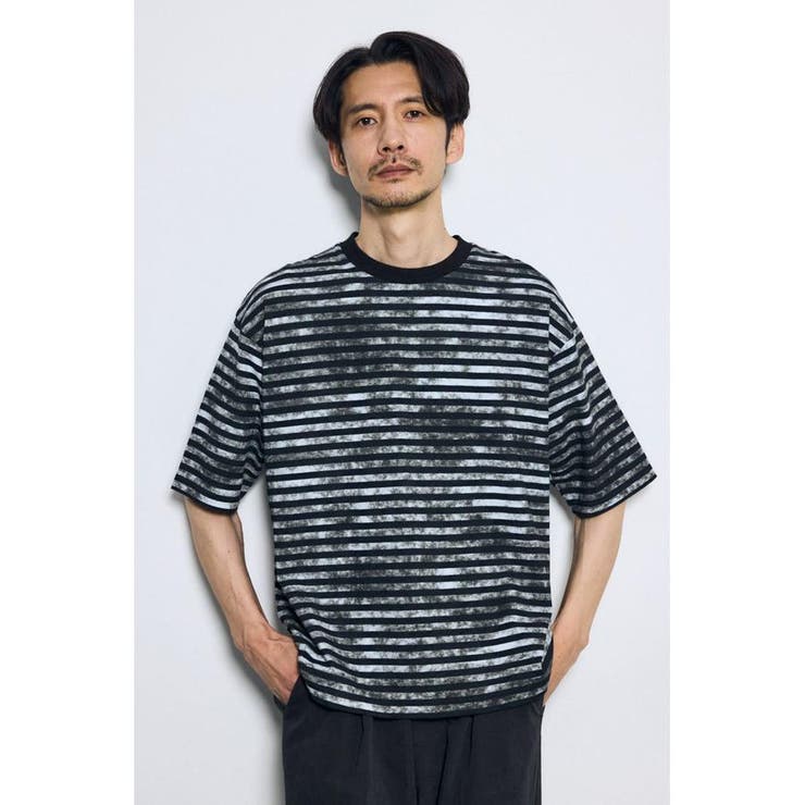 かすれボーダーTシャツ | AZUL BY MOUSSY | 詳細画像3 