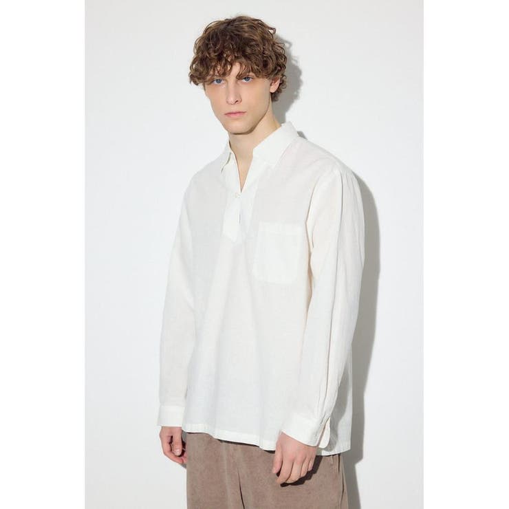 フレンチリネンCOOLMAXスキッパーシャツ | AZUL BY MOUSSY | 詳細画像2 