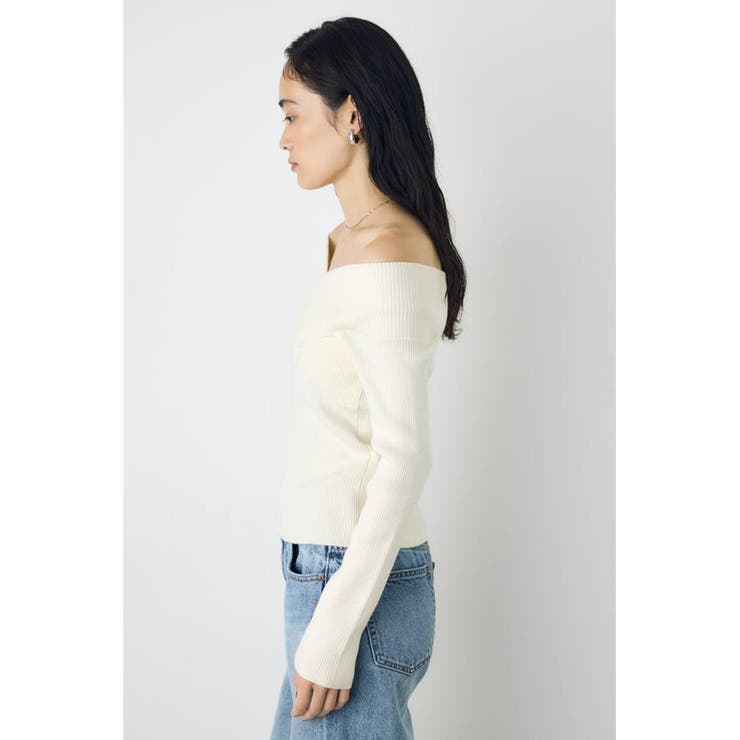 クロスデザイン長袖ニットトップス | AZUL BY MOUSSY | 詳細画像3 