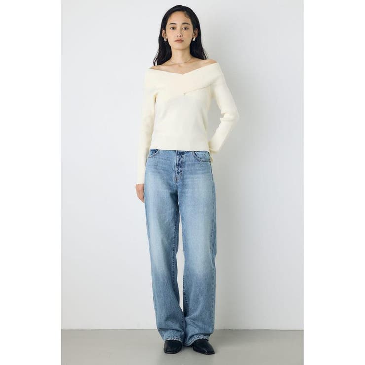 クロスデザイン長袖ニットトップス | AZUL BY MOUSSY | 詳細画像5 