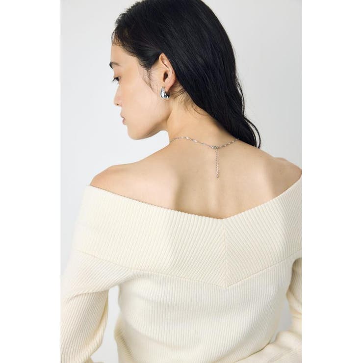 クロスデザイン長袖ニットトップス | AZUL BY MOUSSY | 詳細画像7 