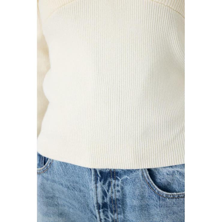 クロスデザイン長袖ニットトップス | AZUL BY MOUSSY | 詳細画像9 