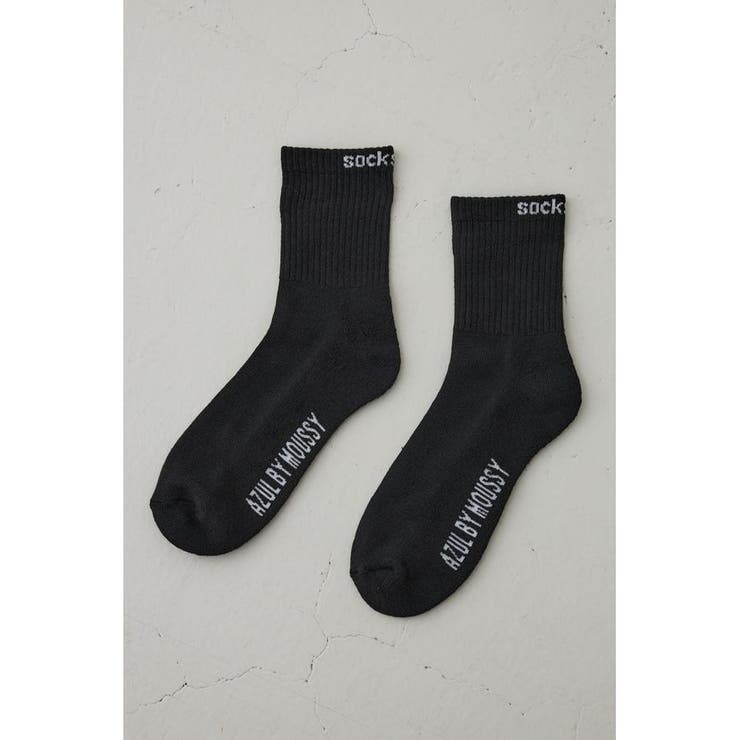 BLK | ロゴジャガードミドルソックス | AZUL BY MOUSSY